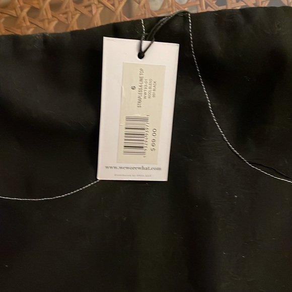 A-Line Wool-Blend Tube Top in black with elasticized back neckline - Picture 2 of 5